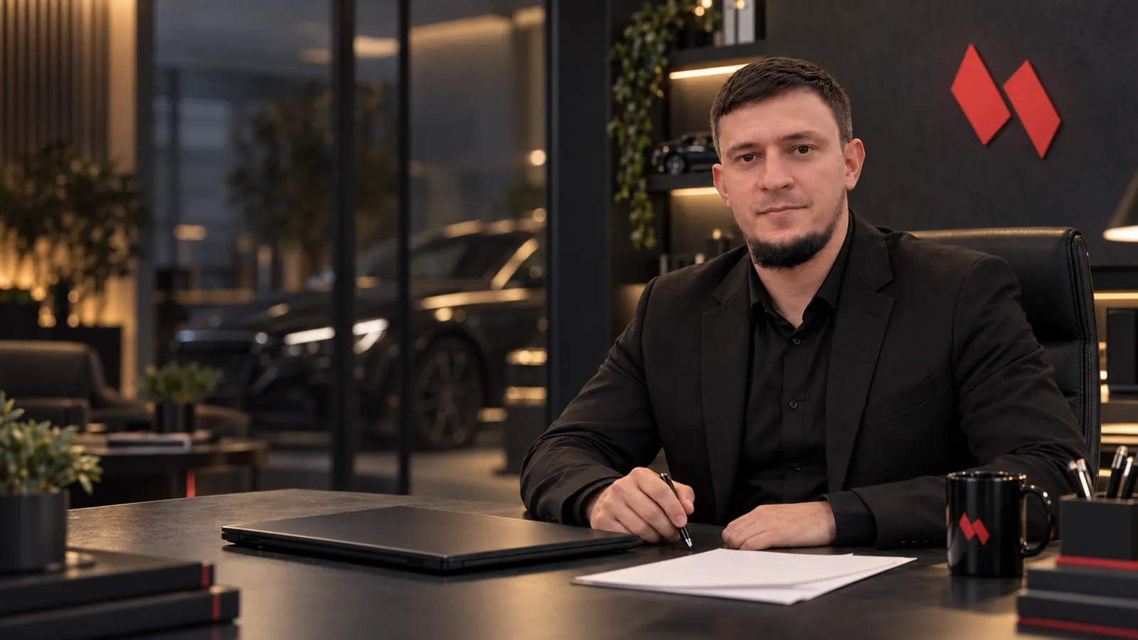 Selimchan Kasumov bei der Beratung am Schreibtisch – KI-Szene
